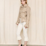 Roberto Cavalli Taupe Pleated Jacket