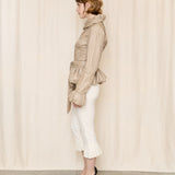 Roberto Cavalli Taupe Pleated Jacket