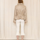 Roberto Cavalli Taupe Pleated Jacket