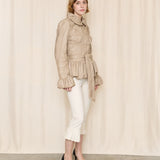 Roberto Cavalli Taupe Pleated Jacket