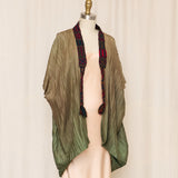 Silk Ombre Brown and Green Cocoon Cape