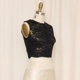 Plein Sud Black Floral Lace Sleeveless Top