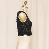 Plein Sud Black Floral Lace Sleeveless Top
