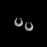 Sterling Silver Puffy Hoop Earrings on Bar