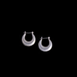 Sterling Silver Puffy Hoop Earrings on Bar