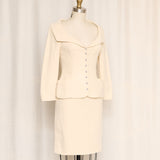 Christian Dior Boutique Cream Skirt Suit