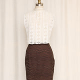 Bazar de Christian Lacroix Brown Lace Skirt