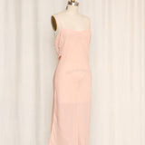 Antique Peach Silk Nightgown with Delicate Embroidery