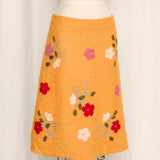 Vintage Orange Mohair Blend Floral Skirt