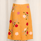 Vintage Orange Mohair Blend Floral Skirt