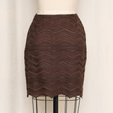 Bazar de Christian Lacroix Brown Lace Skirt