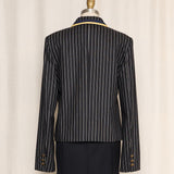 Galliano Pinstriped Wool Blazer