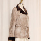 Tie Dye Brown Shearling Reversible Jacket