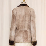 Tie Dye Brown Shearling Reversible Jacket