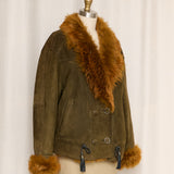 Pierre Balmain Olive Green Suede Jacket
