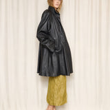 Plantation INN by Paskin Issey Miyake Black Leather Coat