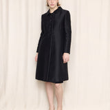 Staron Alaskine Silk Wool Blend Coat with Rhinestones