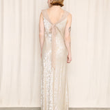 Harlow Nites Champagne Floral Jacquard Maxi Dress