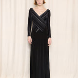 Cache Vintage Long Black Dress with Sparkling Top