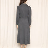 Saks Fifth Avenue Grey Double-Breasted Long Coat