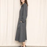 Saks Fifth Avenue Grey Double-Breasted Long Coat