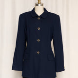 Vintage Navy Wool Blazer