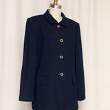 Vintage Navy Wool Blazer