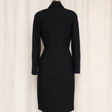 Long Black Coat with Gold Buttons