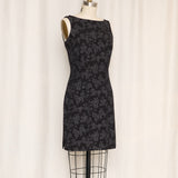 Vintage Black Floral Sleeveless Mini Dress