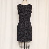 Vintage Black Floral Sleeveless Mini Dress