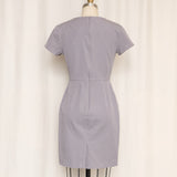 Vintage Grey Fitted Dress