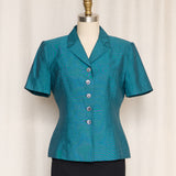 Vintage Teal Short Sleeve Blazer
