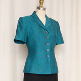 Vintage Teal Short Sleeve Blazer