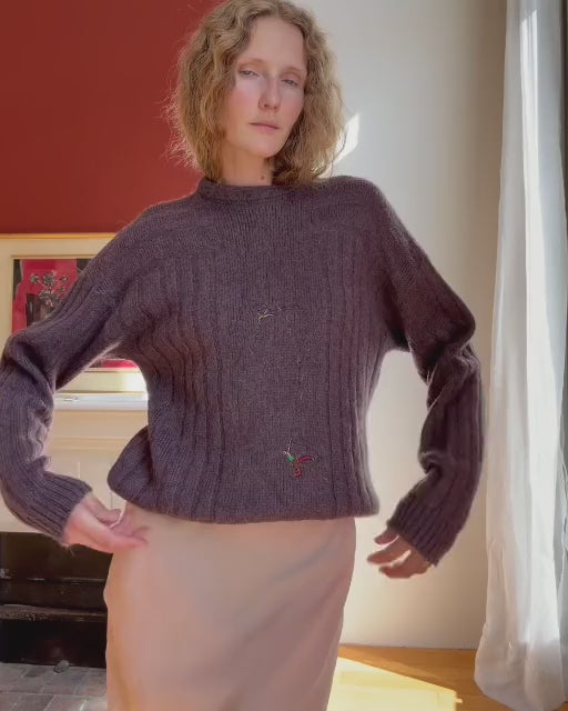 Vintage Sweater with Climbers Embroidery