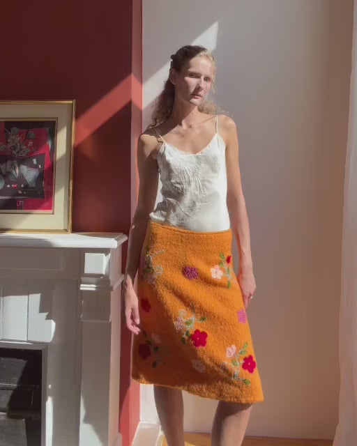 orange-floral-skirt — silent modeled video