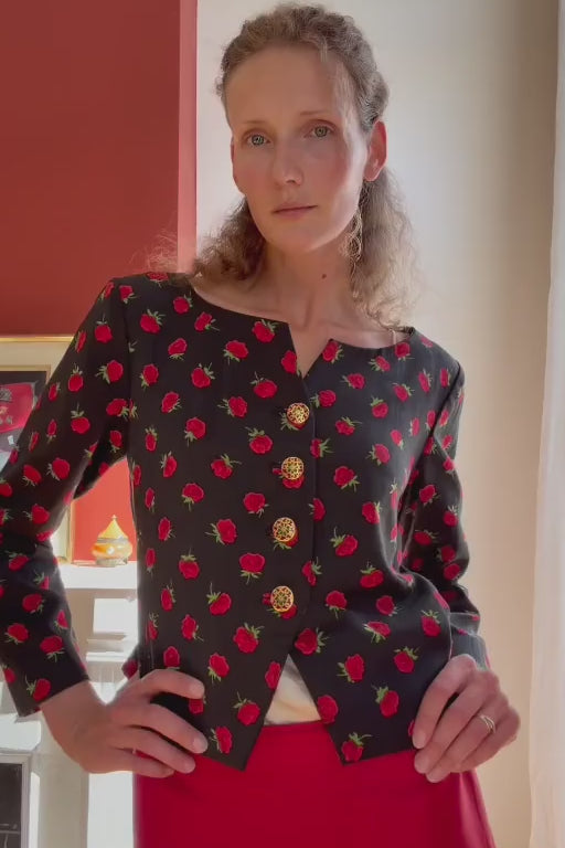 ysl-floral-jacket — silent modeled video
