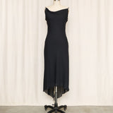 Asymmetrical Evening Black Dress