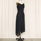 Asymmetrical Evening Black Dress