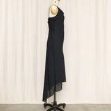 Asymmetrical Evening Black Dress
