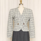 Giorgio Armani Grey Checkered Blazer