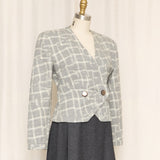 Giorgio Armani Grey Checkered Blazer