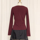 Just Cavalli Burgundy Beaded Longsleeve
