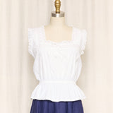 Vintage Italian Cotton Lace Top