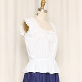 Vintage Italian Cotton Lace Top