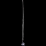 Sterling Silver Necklace with Oval Etched Glass Pendant