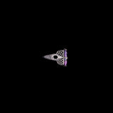 Sterling Silver Ring with Rectungular Purple Stone
