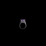 Sterling Silver Ring with Rectungular Purple Stone