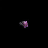 Sterling Silver Ring with Rectungular Purple Stone