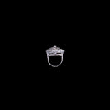 Sterling Silver Etched Glass Statement Ring