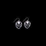 Sterling Silver Modernist Swirl Pearl Earrings